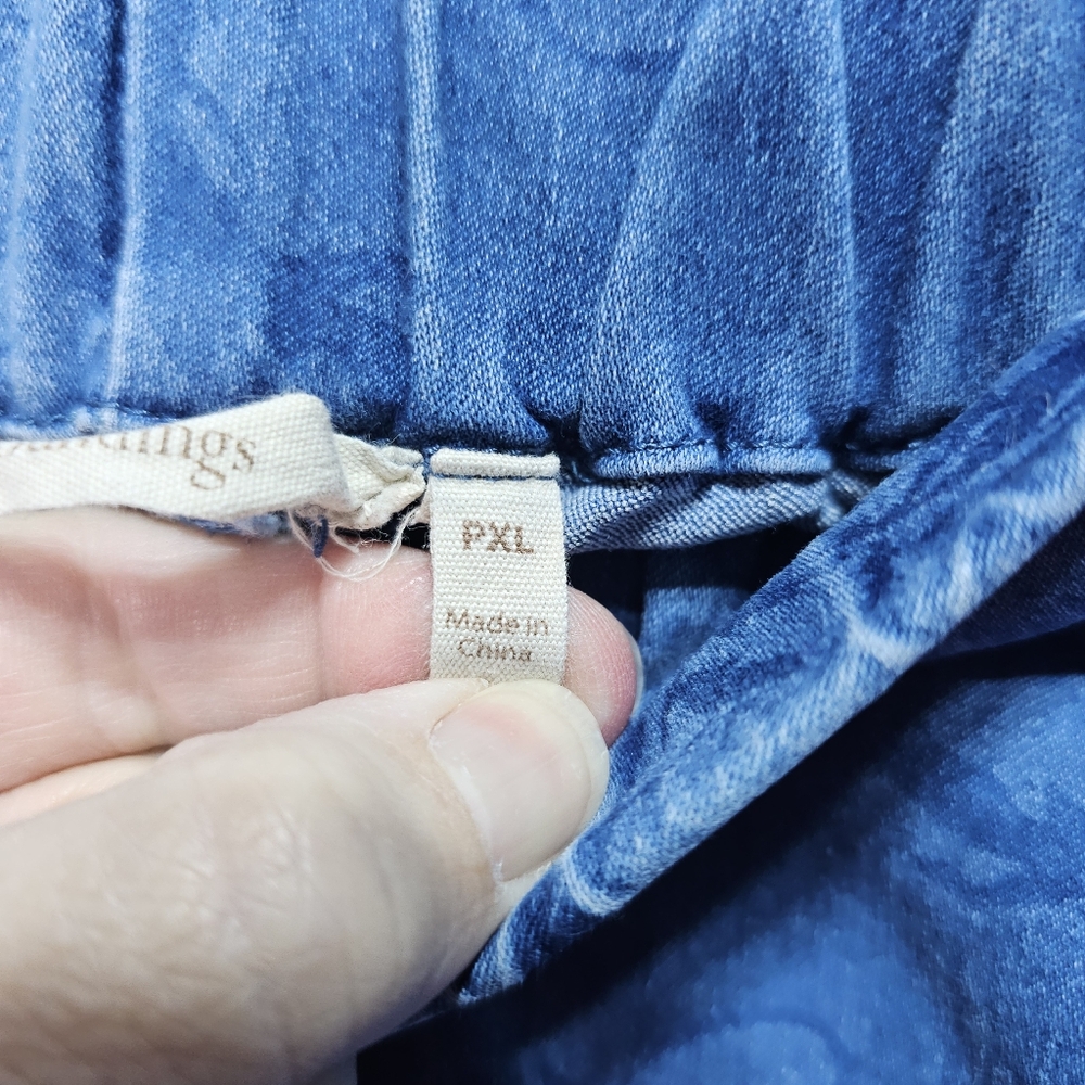 Soft Surroundings Blue Floral Print Jean Stretch Denim Jeggings Size XL Petite. - Picture 5 of 7